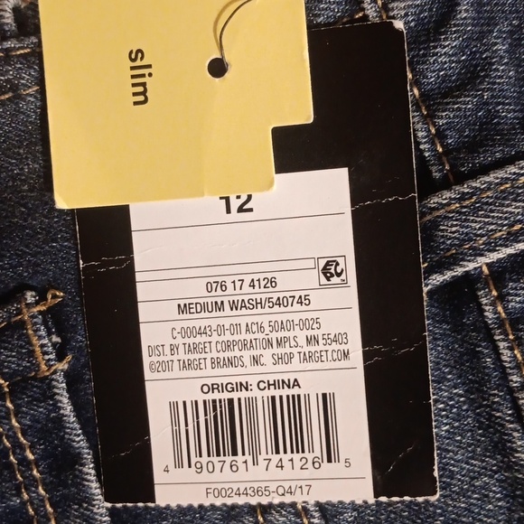 Art Class Casual Jean Slim Skinny Low Rise Mid Wash Distres Patch Whisker School - Picture 7 of 10